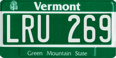 VT license plate LRU269