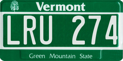 VT license plate LRU274