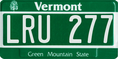 VT license plate LRU277
