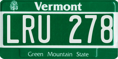 VT license plate LRU278