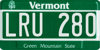 VT license plate LRU280