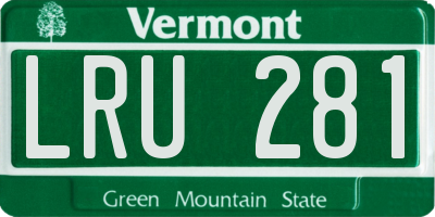 VT license plate LRU281