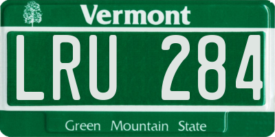 VT license plate LRU284