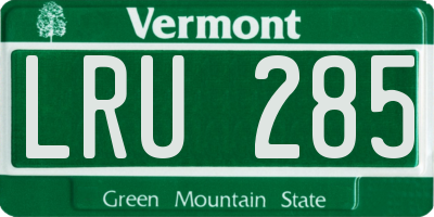 VT license plate LRU285