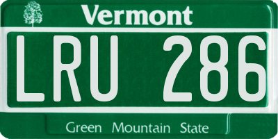 VT license plate LRU286