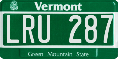 VT license plate LRU287