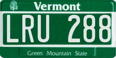 VT license plate LRU288