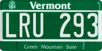 VT license plate LRU293