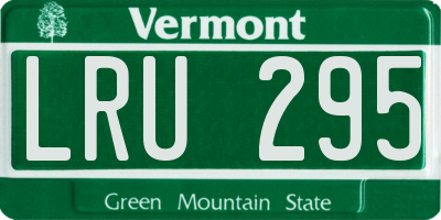 VT license plate LRU295