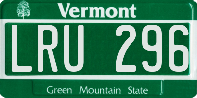 VT license plate LRU296