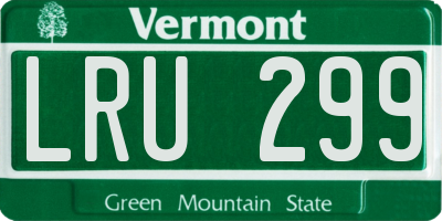 VT license plate LRU299