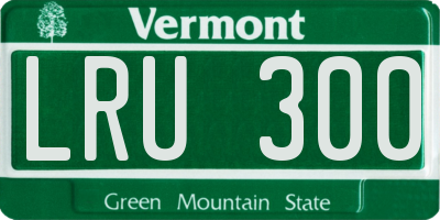 VT license plate LRU300