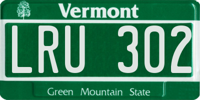VT license plate LRU302