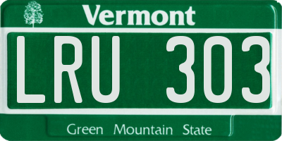 VT license plate LRU303