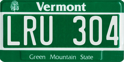 VT license plate LRU304