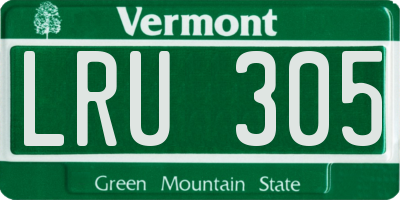 VT license plate LRU305