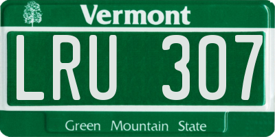 VT license plate LRU307
