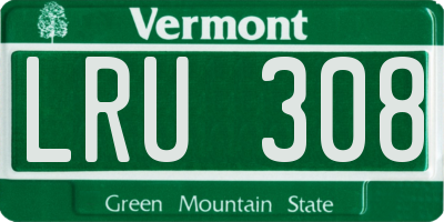 VT license plate LRU308