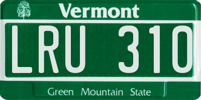 VT license plate LRU310