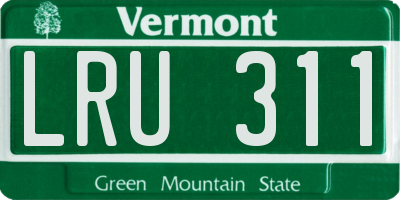 VT license plate LRU311