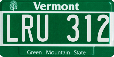 VT license plate LRU312