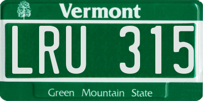 VT license plate LRU315