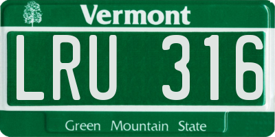 VT license plate LRU316