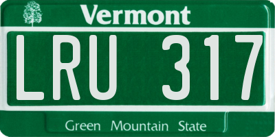 VT license plate LRU317