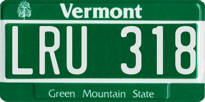 VT license plate LRU318