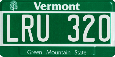 VT license plate LRU320