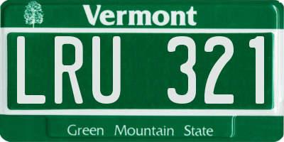 VT license plate LRU321