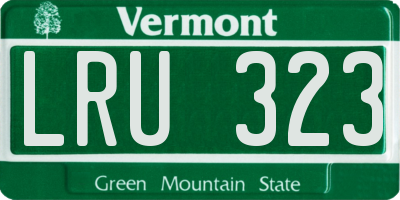 VT license plate LRU323