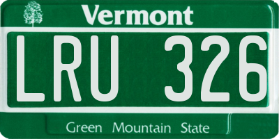 VT license plate LRU326