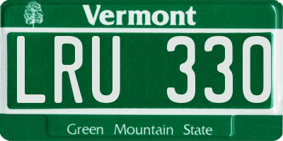 VT license plate LRU330