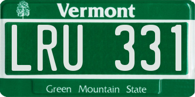 VT license plate LRU331