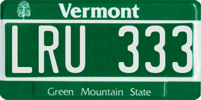 VT license plate LRU333