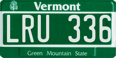 VT license plate LRU336