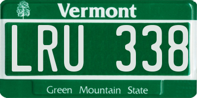 VT license plate LRU338