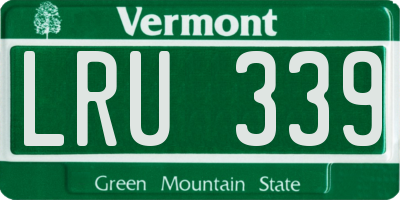 VT license plate LRU339