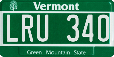VT license plate LRU340