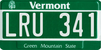 VT license plate LRU341
