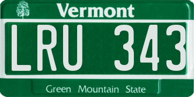VT license plate LRU343