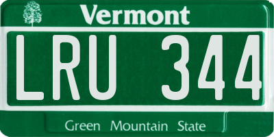 VT license plate LRU344