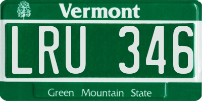 VT license plate LRU346