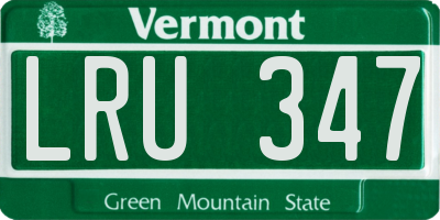 VT license plate LRU347