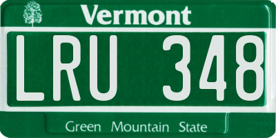 VT license plate LRU348