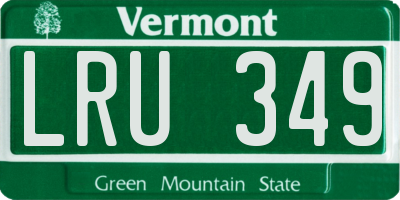 VT license plate LRU349