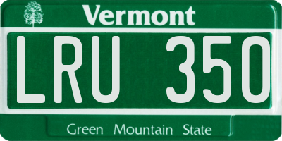 VT license plate LRU350