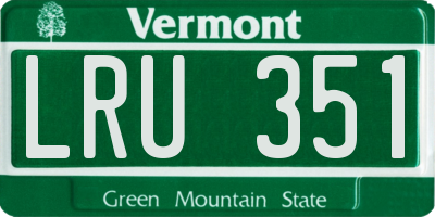 VT license plate LRU351