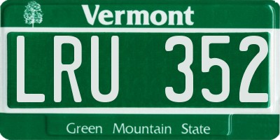 VT license plate LRU352